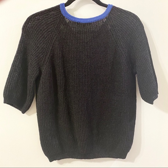 LAP Knit Short Sleeve Top Black Size Small - Picture 7 of 7